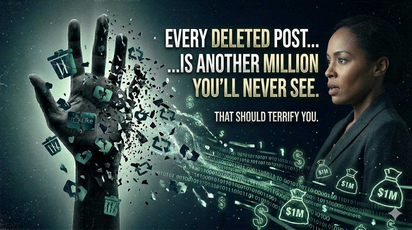 Every deleted post is another million you'll never see. That should terrify you.