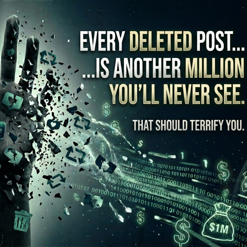 Every deleted post is another million you'll never see. That should terrify you.